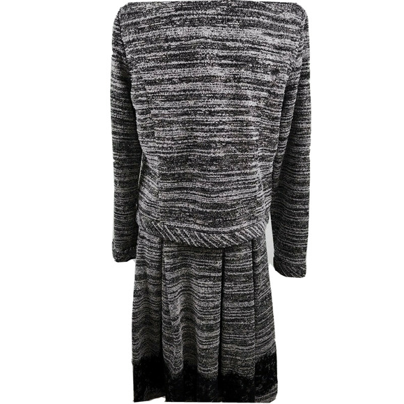 Karl Lagerfeld Paris Women’s Medium (10) 2-Piece Suit Black White Jacket & Skirt - Picture 5 of 13